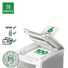 LEITZ Skartovačka "IQ AutoFeed Small Office 100 P5 Pro", 100 listov, mikro rez, 80120000