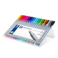 Staedtler Liner "Triplus 334 Box" sada, 20 farieb, 0,3 mm 334 SB20