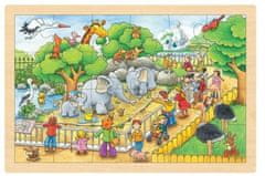 Dřevěné puzzle Návštěva ZOO 24 dílků