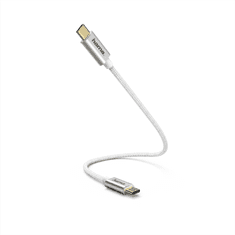 HAMA kábel USB-C 2.0 typ CC 0,2 m, opletený, biely