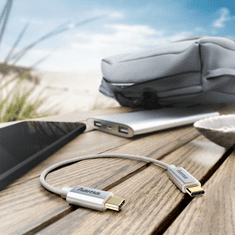 HAMA kábel USB-C 2.0 typ CC 0,2 m, opletený, biely