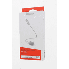 HAMA kábel USB-C 2.0 typ AC 0,2 m, opletený, biely