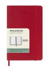 Moleskine Diár 2025 - mäkké dosky S, týždenný, červený