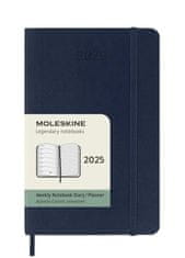 Moleskine Diár 2025 - mäkké dosky S, týždenný, modrý