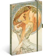 NOTIQUE Notes Alfons Mucha – Poézia, linajkový, 13 x 21 cm