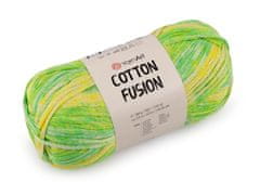 Bavlnená pletacia priadza Cotton Fusion 100 g - (3644) zelená sv. žltá