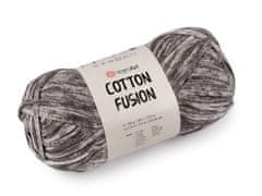 Bavlnená pletacia priadza Cotton Fusion 100 g - (3640) sivá