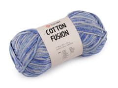 Bavlnená pletacia priadza Cotton Fusion 100 g - (3645) modrá svetlá