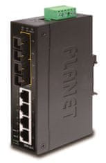 Planet ISW-621 Priemyselný Switch 4x 10/100M + 2x 100M MM SC, -10~+60°C, 48VDC, DIN