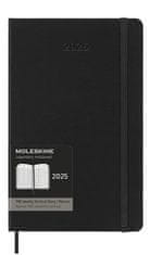 Moleskine Diár 2025 - PRO, tvrdé dosky L, týždenný, vertikálny, čierny