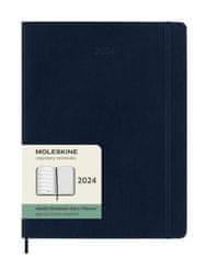 Moleskine Diár 2025 - mäkké dosky XL, týždenný, modrý