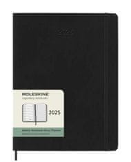 Moleskine Diár 2025 - mäkké dosky XL, týždenný, čierny