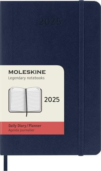 Moleskine Diár 2025 - mäkké dosky S, denný, modrý