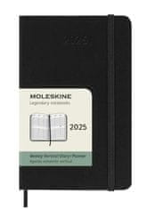 Moleskine Diár 2025 - tvrdé dosky S, týždenný, vertikálny, čierny