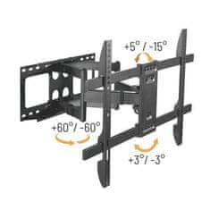 Výsuvný držiak Brateck LPA69-466 pre TV 37&quot;-80&quot; 60kg polohovateľný nástenný Heavy Duty