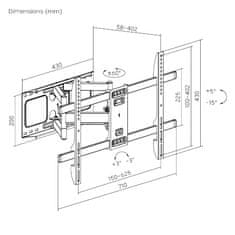 Výsuvný držiak Brateck LPA69-466 pre TV 37&quot;-80&quot; 60kg polohovateľný nástenný Heavy Duty