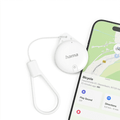 HAMA lokalizačný čip / vyhľadávač kľúčov / predmetov, Apple Find My, certifikácia MFi, Bluetooth, biely