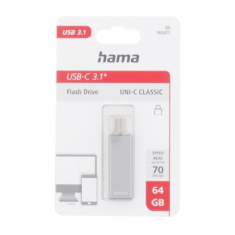 HAMA USB flash disk UNI-C Classic, USB-C 3.1, 64 GB, 70 MB/s