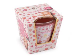 Vonná sviečka v skle 120 g - (Sweet Rose) ružová sv.