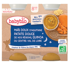 BABYBIO Bio sladká kukurica, sladké zemiaky a quinoa 2x200 g