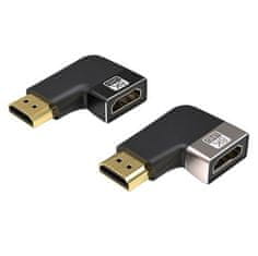 PremiumCord 8K Adaptér spojka HDMI A - HDMI A, F/M, do uhla 90 ° - ľavá