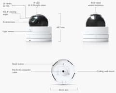 Ubiquiti IP kamera UniFi Protect UVC-G5-Dome-Ultra, indoor, 4Mpx, IR, PoE napájanie, LAN 100Mb, biela