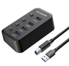 USB hub PremiumCord USB 3.2 Superspeed 4-portový s vypínačmi portov