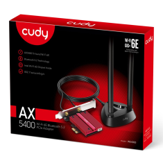 Cudy AX5400 Wi-Fi 6E PCI-Express sieťová karta, Tri-Band, ext. anténa so stojanom (WE4000)