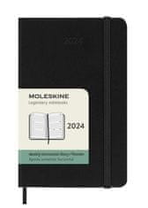 Moleskine Diár 2025 - tvrdé dosky S, týždenný, horizontálny, čierny