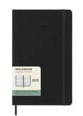 Moleskine Diár 2025 - tvrdé dosky L, týždenný, vertikálny, čierny