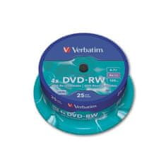 VERBATIM DVD-RW, cake box 25 ks