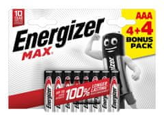 ENERGIZER MAX AAA 4+4 zadarmo