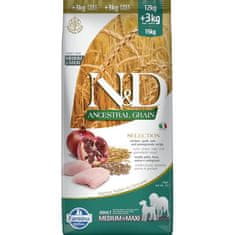 N&D ANCESTRAL GRAIN Selection Dog LG Chicken & Granátové jablko Adult Medium & Maxi 15 kg