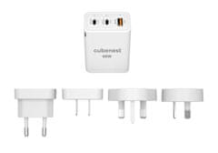 CubeNest Cestovný PD GaN Adaptér 65W S3D1 - (2× USB-C až 65 W, 1× USB-A až 60 W), prepäťová a podpäťová ochrana