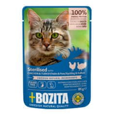 Bozita Cat Sterilised kúsky v omáčke s kuracím a morčacím, vrecko 85 g