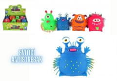 Teddies Loptička príšerka antistresový mačkací silikón 11cm na batérie so svetlom 4 druhy