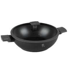 Panvica WOK s titánovým povrchom a pokrievkou 30 cm Antracit Collection BH-8125