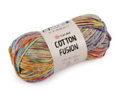 Bavlnená pletacia priadza Cotton Fusion 100 g - (3653) multikolor