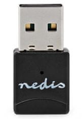 Nedis Wi-Fi dongle/ AC600/ 2.4/5 GHz (Dual Band)/ USB 2.0/ celková rýchlosť 600 Mbps/ OS verzia: Windows 8/10/11/ čierny