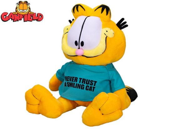 Garfield - &quot;Never trust a smiling cat&quot; 28 cm plyšový sediaci