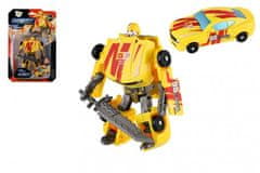 Teddies Transformer auto/robot plast 14cm žltý na karte