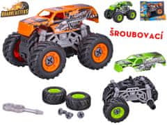 Roadblaster monster truck 12 cm na zotrvačník skrutkovací (zelená, oranžová)