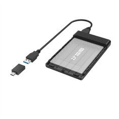 HAMA externý box na 2,5&quot; SSD/HDD disk, USB-A + USB-C, SATA, USB 3.2 Gen 1