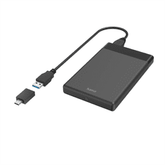 HAMA externý box na 2,5&quot; SSD/HDD disk, USB-A + USB-C, SATA, USB 3.2 Gen 1