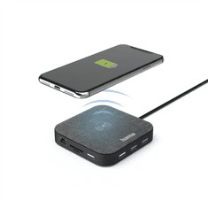 HAMA USB-C hub Connect2QiCharge, bezdrôtové nabíjanie, 12 pripojení