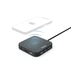 HAMA USB-C hub Connect2QiCharge, bezdrôtové nabíjanie, 12 pripojení