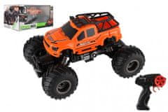 Teddies Auto RC pick up Off road terénny plast 23cm 2,4 GHZ na batérie so svetlom oranžový v krab.