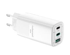 CubeNest S3D0 GaN Adaptér 65W biela - (2× USB-C až 65 W, 1× USB-A až 60 W), prepäťová a podpäťová ochrana