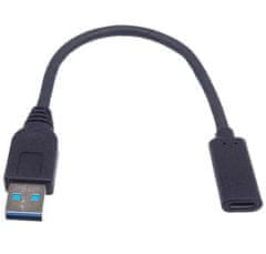 PremiumCord Adaptér USB 3.0 A/samec - USB-C/samica, USB 3.2 GEN2, 3A, 20cm