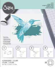 SIZZIX Plastová šablóna - vrstvený kolibrík 4 ks